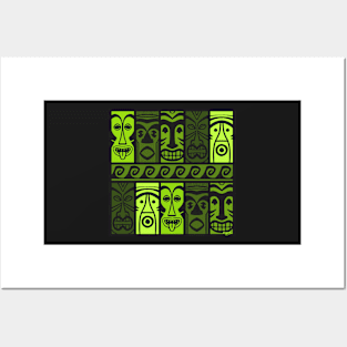 Palm Green Tikis! Posters and Art